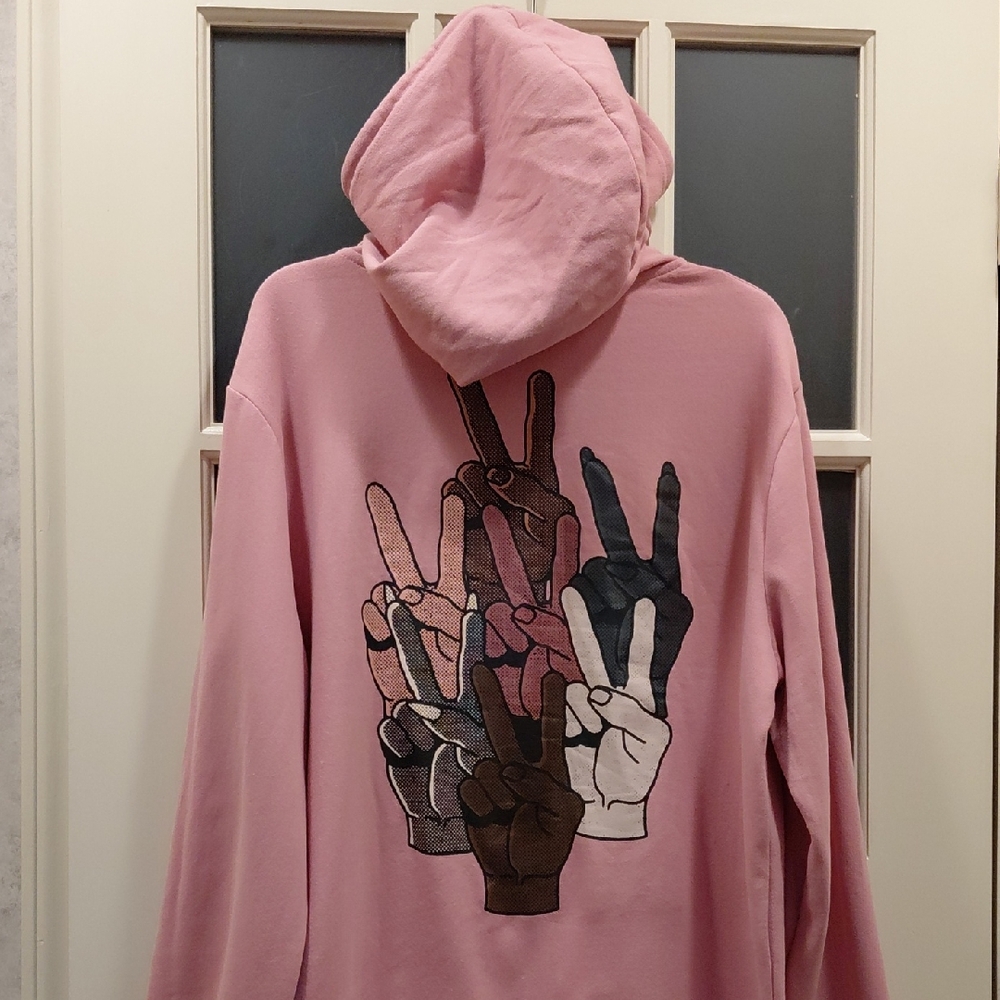 "Philadelphia Print Works" Sz.L, Unisex, Peace Sign, Hoodie. 23in p2p, 26in long